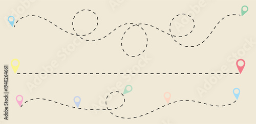 Dotted path line with red points. Travel concept with path way. Vector flat map  
Abstract vintage floral pattern vector illustration with decorative flowers hearts ornaments and elegant border design