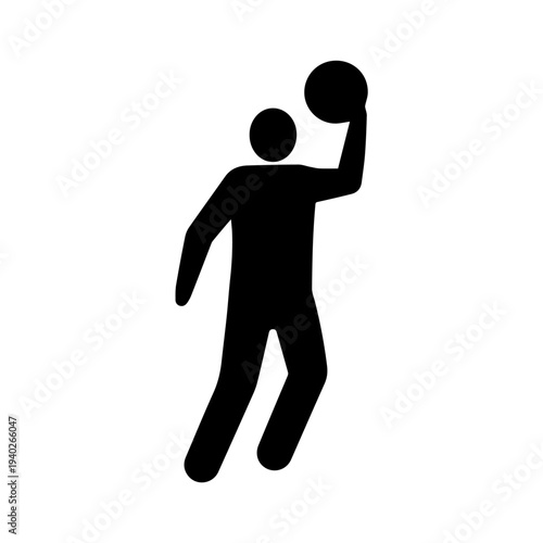 Basketball Action Silhouette: Dynamic silhouette capturing the essence of a basketball player in action, poised to shoot, against a clean background, embodying the energy and precision of the sport.