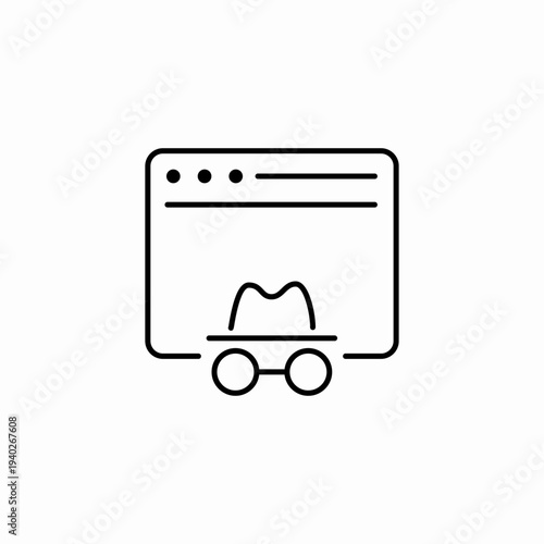 browser incognito mode icon sign vector