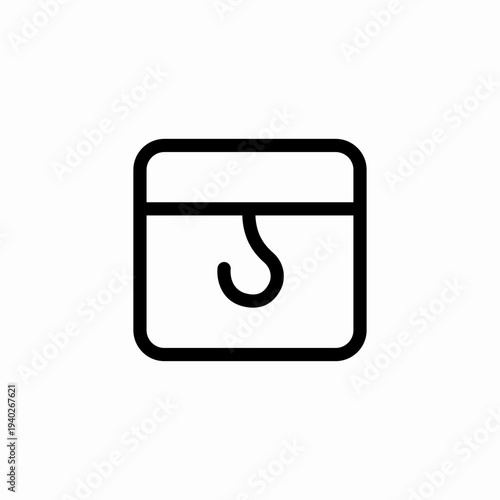 box with hook icon sign vector