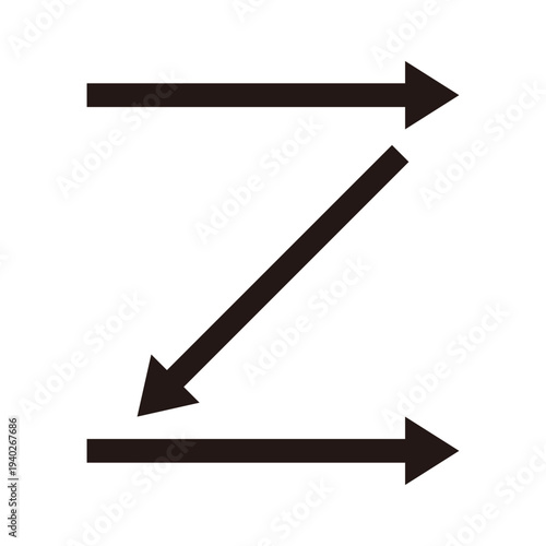 シンプルな黒の矢印のイラスト