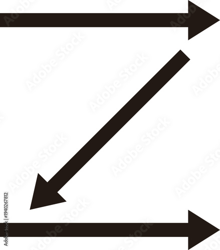 シンプルな黒の矢印のイラスト