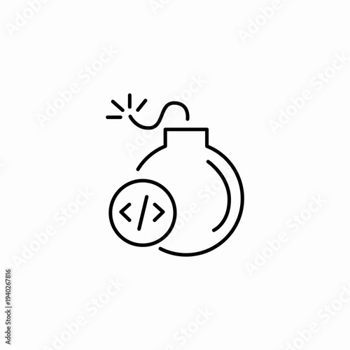 code logic bomb icon sign vector