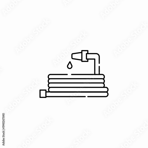 coiled water hose icon sign vector
