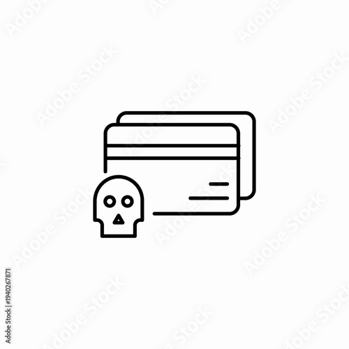 credit card fraud icon sign vector