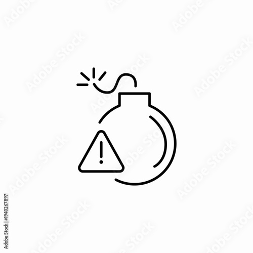 danger bomb warning icon sign vector