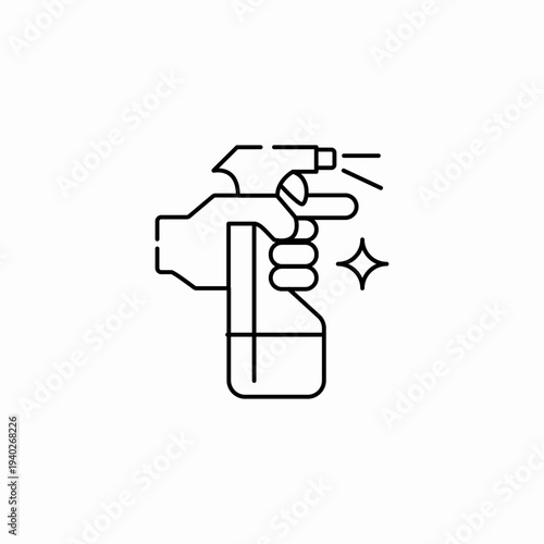 hand spraying cleaner icon sign vector