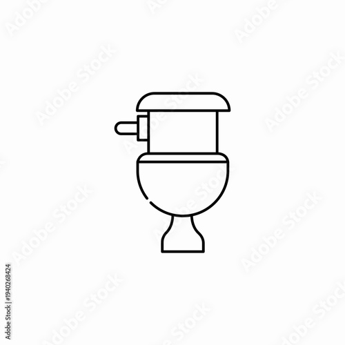 flushed toilet commode icon sign vector