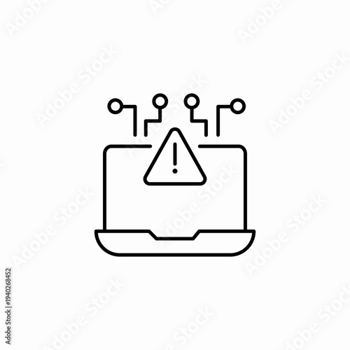 laptop security alert icon sign vector