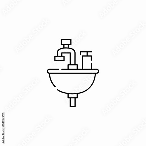 sink water washing icon sign vector