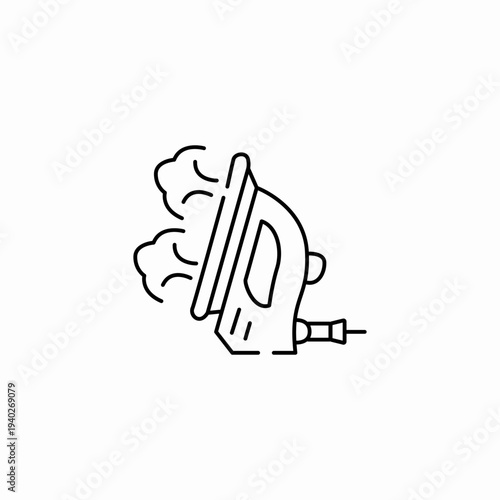 steaming clothes iron icon sign vector