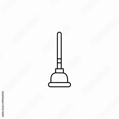 toilet unclogging plunger icon sign vector