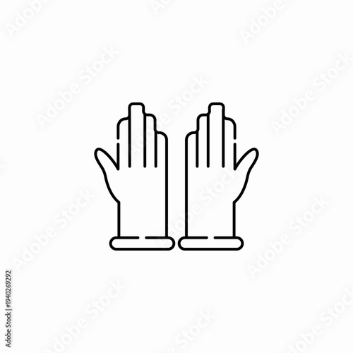 rubber cleaning gloves icon sign vector