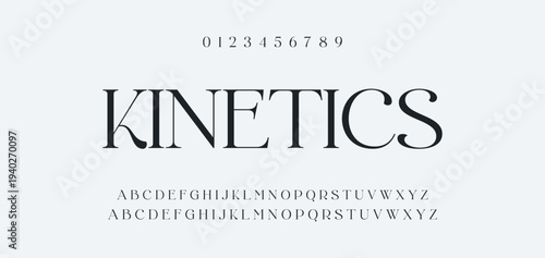 Abstract Fashion font alphabet. Minimal modern urban fonts for logo, brand etc. Typography typeface uppercase lowercase and number. vector illustration