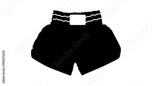 mai thai boxing shorts, black isolated silhouette