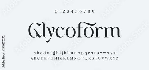 Abstract Fashion font alphabet. Minimal modern urban fonts for logo, brand etc. Typography typeface uppercase lowercase and number. vector illustration