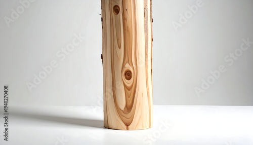 Close-up of a Wooden Log with Visible Grain Patterns.