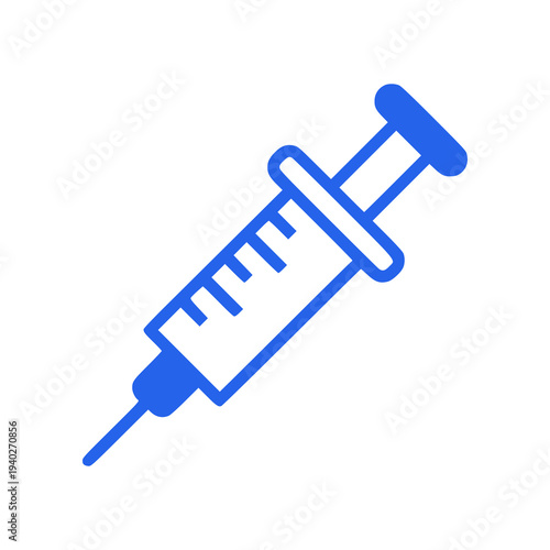 Minimal syringe icon in simple flat SVG style. Clean medical injection symbol suitable for healthcare graphics, vaccination campaigns, and hospital applications.