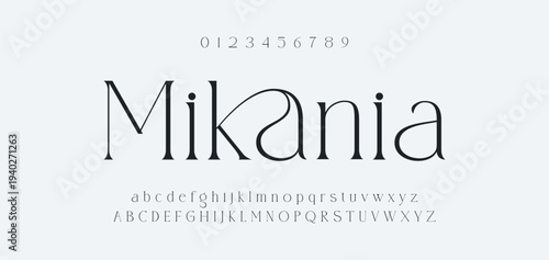 Abstract Fashion font alphabet. Minimal modern urban fonts for logo, brand etc. Typography typeface uppercase lowercase and number. vector illustration