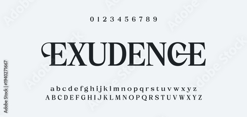 Abstract Fashion font alphabet. Minimal modern urban fonts for logo, brand etc. Typography typeface uppercase lowercase and number. vector illustration