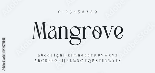 Abstract Fashion font alphabet. Minimal modern urban fonts for logo, brand etc. Typography typeface uppercase lowercase and number. vector illustration