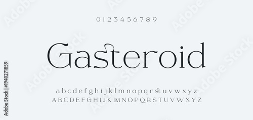 Abstract Fashion font alphabet. Minimal modern urban fonts for logo, brand etc. Typography typeface uppercase lowercase and number. vector illustration