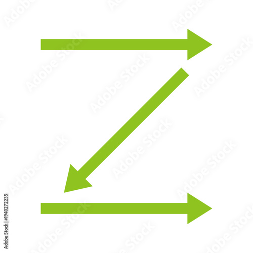 方向を示す矢印のイラスト　黄緑