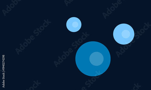 Minimalist Space Background with Two Blue Planets on Dark Starry Night Galaxy Backdrop.