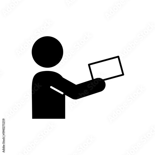 チラシ配りをしている人のアイコン