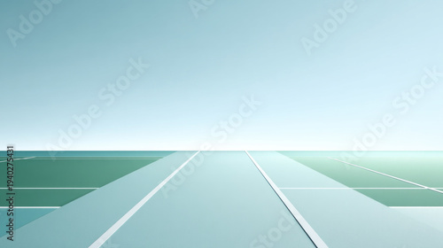 Abstract tennis background for sport game illustration with copy space in minimalist style. Tennis court top view. Ideal for sports events, competitions, poster, background