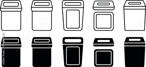 Collection of trash cans in various styles and shades