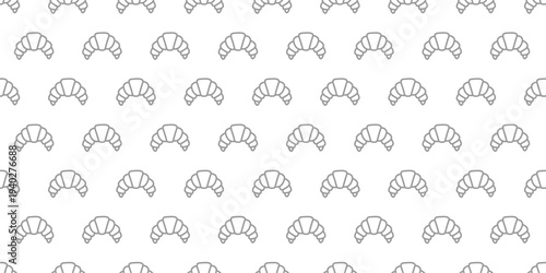Seamless pattern with outline croissants, perfect for bakery branding and culinary design backgrounds