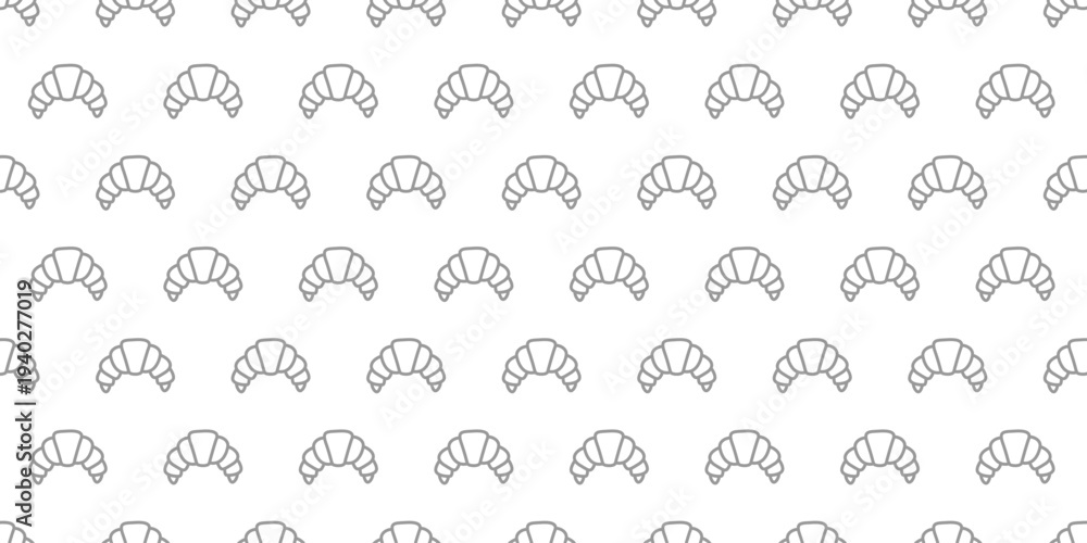 Fototapeta premium Seamless pattern of delicate croissant icons, perfect for bakery branding and culinary designs