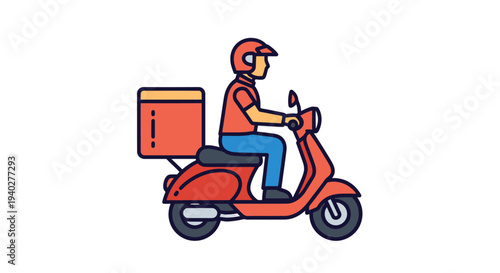 Modern Food Delivery Scooter with Large Container for Fast, Efficient Express Service in Urban Environments