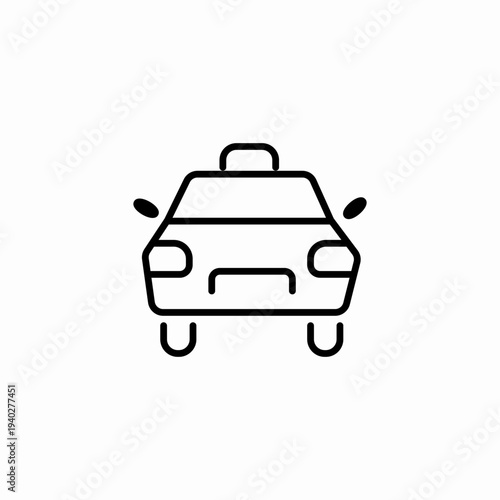 front view taxi icon sign vector