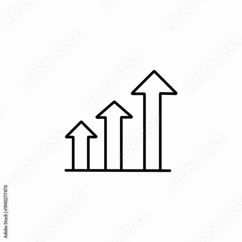 growth upward chart icon sign vector