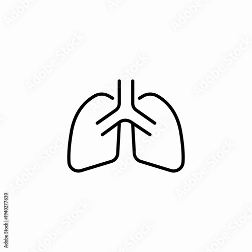human respiratory system icon sign vector