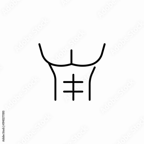 muscular torso abs icon sign vector