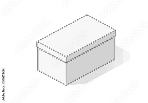 Simple illustration of a rectangular box viewed from above with a subtle shadow on a plain surface