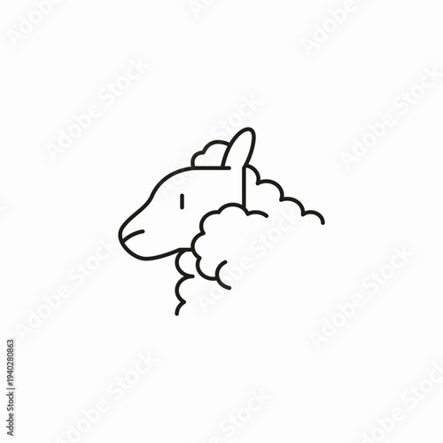 farm animal sheep wool icon sign vector