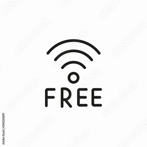free wi-fi internet access icon sign vector