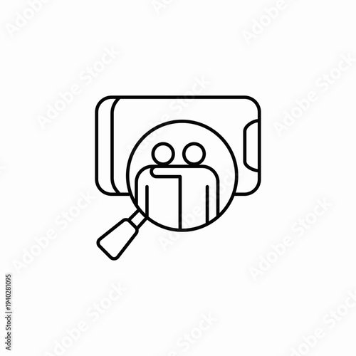 magnifying glass user search icon sign vector