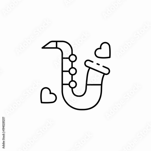 musical serenade saxophone icon sign vector