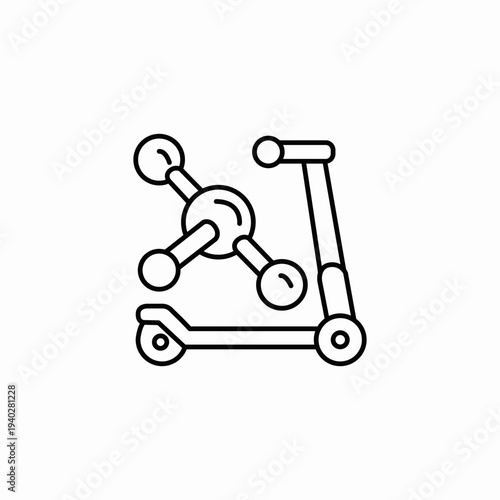 network molecule scooter icon sign vector