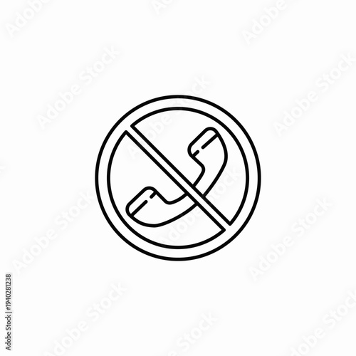 no phone calls icon sign vector