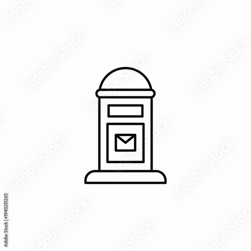 outdoor mailbox post icon sign vector