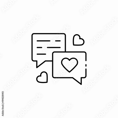 romantic chat message icon sign vector