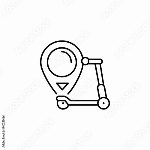 scooter location pin icon sign vector