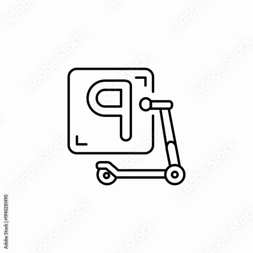 scooter parking area icon sign vector