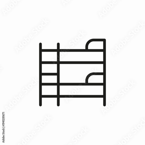 vertical bunk beds icon sign vector